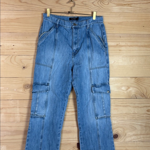 Lauren by Ralph Lauren cargo style blue jeans size 10‎ - Picture 2 of 10